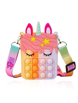 Civan Small Pop Purse, Pop Bag with Unicorn Pop Toy, Shoulder Bag Fidget Toys Pop Fidget Backpack