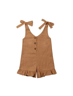 GOOCHEER Toddler Girl Outfit Sleeveless Romper One Piece Jumpsuit Bodysuit Playsuit Summer Clothes