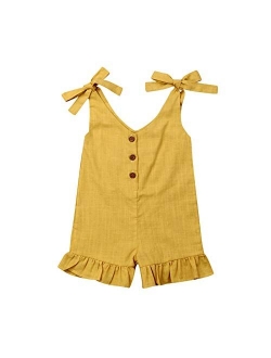 GOOCHEER Toddler Girl Outfit Sleeveless Romper One Piece Jumpsuit Bodysuit Playsuit Summer Clothes