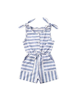 GOOCHEER Toddler Girl Outfit Sleeveless Romper One Piece Jumpsuit Bodysuit Playsuit Summer Clothes