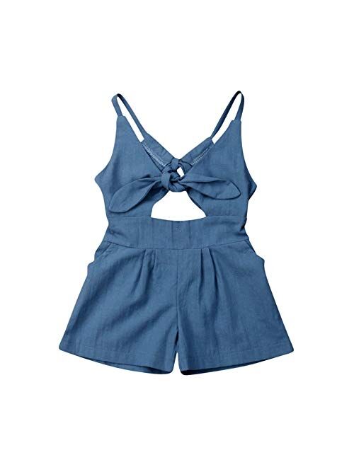 GOOCHEER Toddler Girl Outfit Sleeveless Romper One Piece Jumpsuit Bodysuit Playsuit Summer Clothes