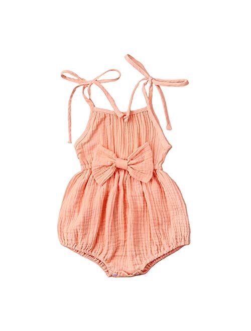 Kmbangi Cute Infant Newborn Baby Girl Lace Ruffle Romper Jumpsuit Bodysuit Summer Outfit Clothes