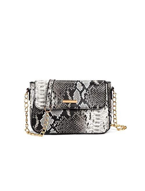 YYW Snakeskin Pattern Box Bag Shoulder Bag Fashion Ladies Crossbody Bag Purse for Prom Travel