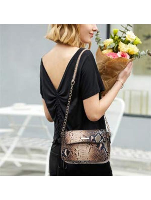 YYW Snakeskin Pattern Box Bag Shoulder Bag Fashion Ladies Crossbody Bag Purse for Prom Travel