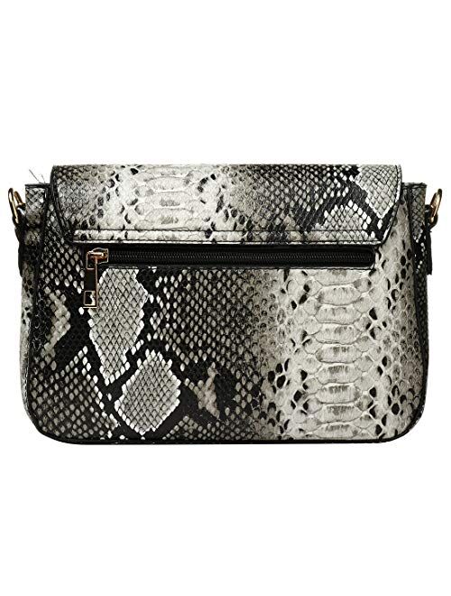 YYW Snakeskin Pattern Box Bag Shoulder Bag Fashion Ladies Crossbody Bag Purse for Prom Travel