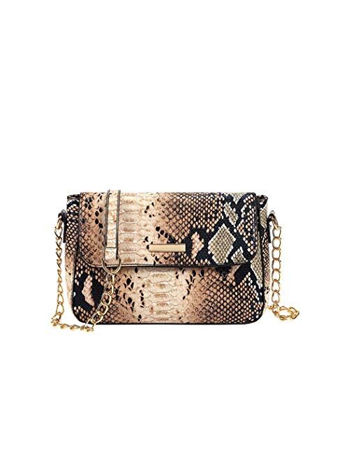 YYW Snakeskin Pattern Box Bag Shoulder Bag Fashion Ladies Crossbody Bag Purse for Prom Travel