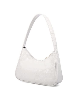 Shoulder Bag for Women, Small Purses Croc Pattern Clutch Purse Vegan Leather Little Purse Cute Mini Handbag