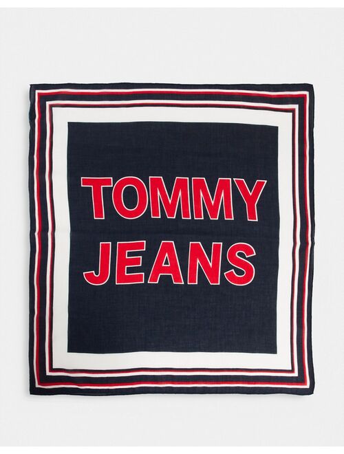 Tommy Hilfiger Tommy Jeans logo bandana scarf in black