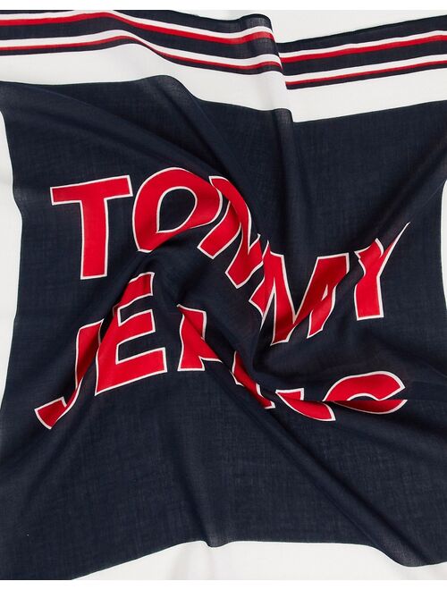 Tommy Hilfiger Tommy Jeans logo bandana scarf in black