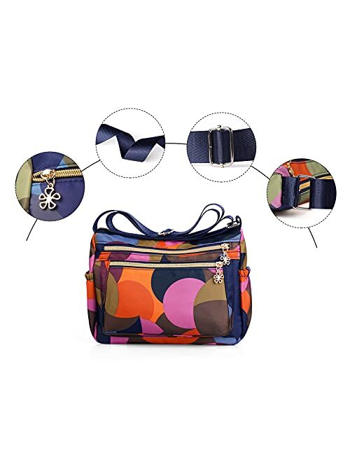 NOTAG Nylon Purses Lightweight Shoulder Bags Multipockets Crossbody Handbags with Adjustable Shoulder Strap