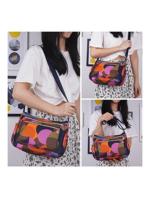 NOTAG Nylon Purses Lightweight Shoulder Bags Multipockets Crossbody Handbags with Adjustable Shoulder Strap