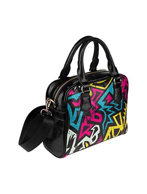 InterestPrint Funny Design Women's PU Leather Purse Handbag Shoulder Bag