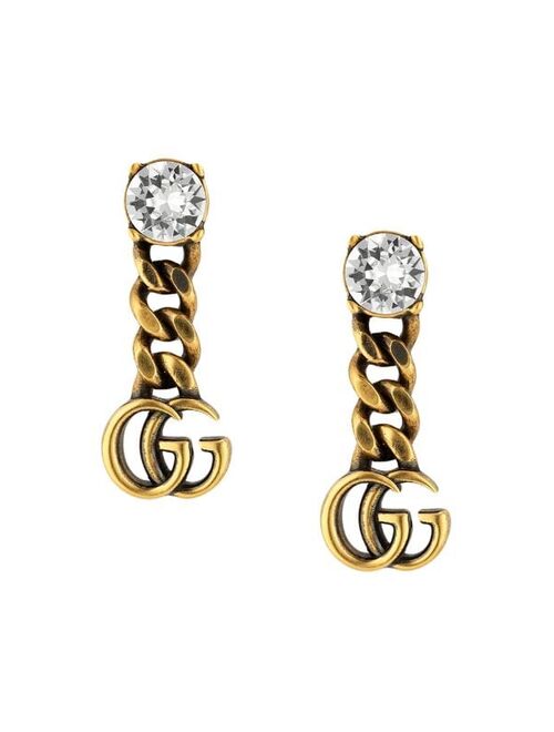 Gucci crystal-embellished Double G earrings