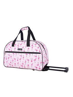 Designer Carry On Luggage Collection - Lightweight Pattern 22 Inch Wheeled Duffle Bag