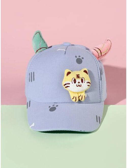 Shein Toddler Boys Tiger Decor Baseball Cap