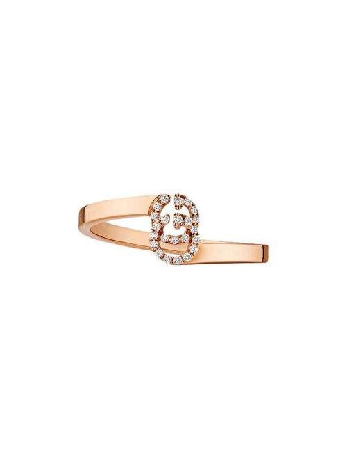 Gucci GG ring in rose gold with diamonds