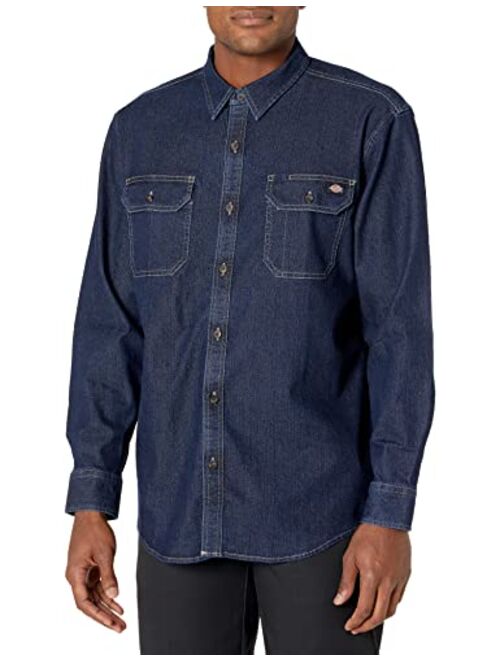 Dickies Men's Flex Denim Long Sleeve Work Shirt