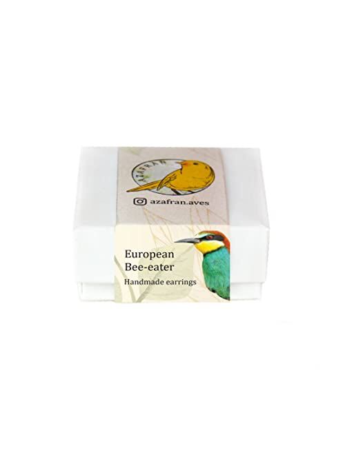 GenéRico European bee-eater handmade stud birds earrings for women