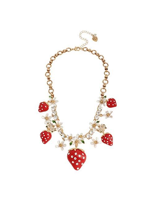 Betsey Johnson Strawberry Frontal Necklace