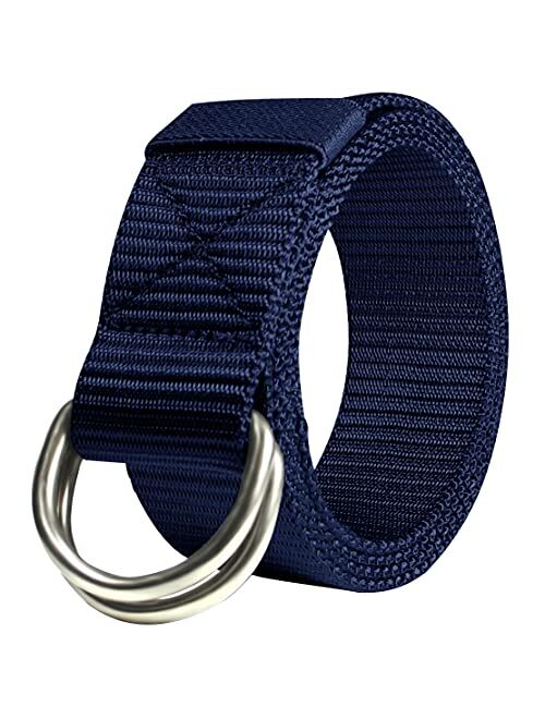 JINIU Military Nylon Belts for Men Women Web Style Strong Double D Ring Buckle Belt