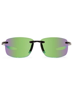 Sunglasses Descend N: Polarized Lens with Rimless Rectangular Frame