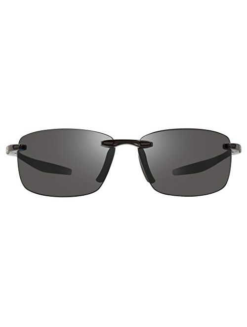 Revo Sunglasses Descend N: Polarized Lens with Rimless Rectangular Frame