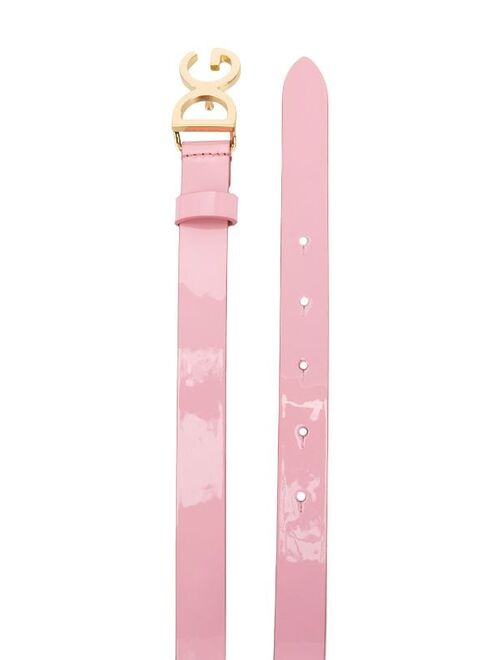 Dolce & Gabbana Kids DG-logo patent leather belt