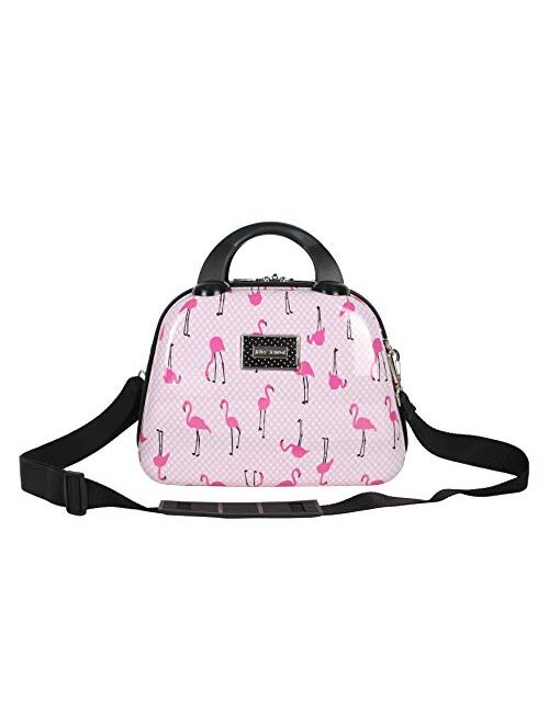 Betsey Johnson Hardside Cosmetic Case - Lightweight Small Size Hardshell Travel Hand Makeup Bag - Adjustable Shoulder Strap - Bag for Women and Girls - Multi-Functional C