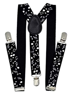 Trilece Suspenders for Boys Kids Girls and Toddlers - Adjustable Elastic 1 inch Wide Y Shape Cosplay Party Strong Clips