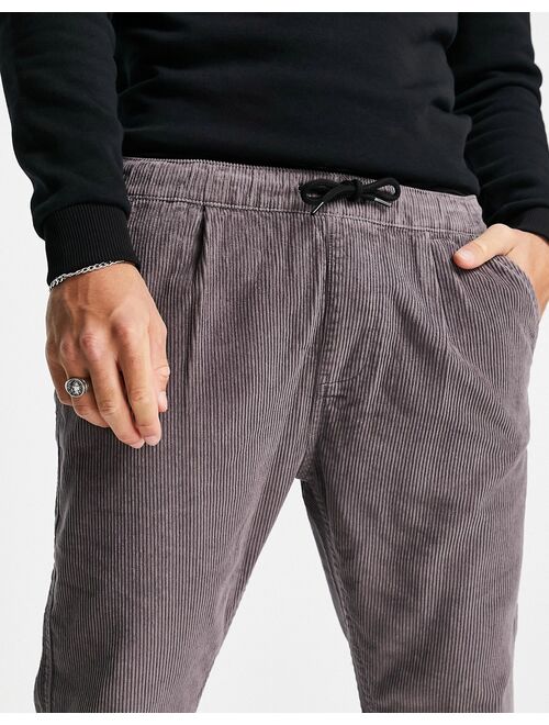 Another Influence cord carpenter pants in dark gray