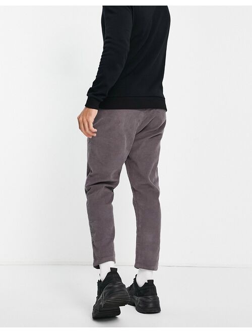 Another Influence cord carpenter pants in dark gray