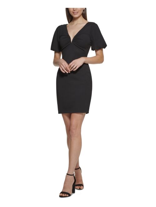 GUESS V-Neck Ponté-Knit Sheath Dress