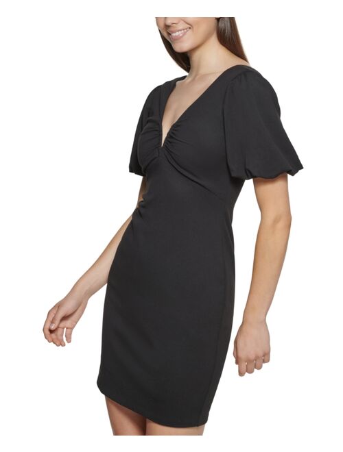 GUESS V-Neck Ponté-Knit Sheath Dress