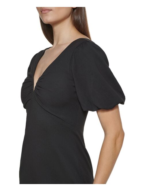 GUESS V-Neck Ponté-Knit Sheath Dress