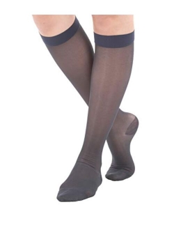 Absolute Support - Made in USA - Size Small - Sheer Compression Socks for Women Circulation 15-20 mmHg - Lightweight Long Compression Knee High Support Stockings for Ladi