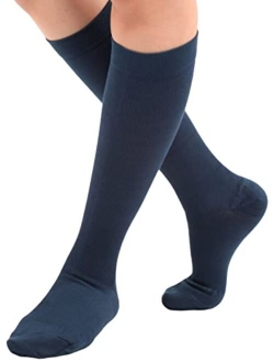 Cotton Support for Women and Men 20-30mmHg - Graduated Firm Support Compression Sock for Women and Men 20-30mmHg with Closed Toe - Made in USA by Absolute Support - Black