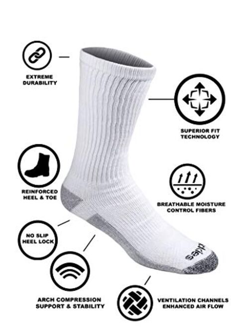 Dickies Men's Multi-Pack Dri-tech 2.0 Moisture Control Heel-Lock Crew Socks