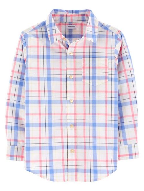 Carter's Big Boys Plaid Poplin Button-Front Shirt