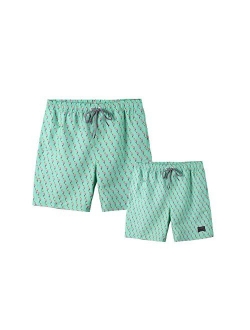 Ivan&Tom Father and Son Swim Trunk Drawstring Surfing Waterproof Hawaiian Beachshorts