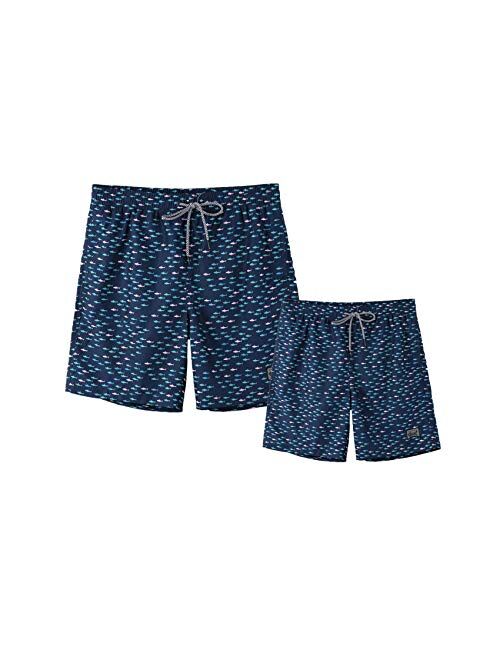 Ivan&Tom Father and Son Swim Trunk Elastic Waist Surfing BaSlim Fitg Vacation Beachshorts