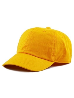 The Hat Depot Kids Washed Low Profile Cotton and Denim Plain Baseball Cap