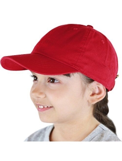 The Hat Depot Kids Washed Low Profile Cotton and Denim Plain Baseball Cap