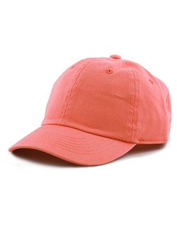 The Hat Depot Kids Washed Low Profile Cotton and Denim Plain Baseball Cap