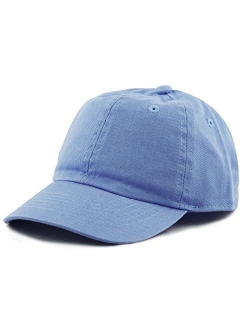 The Hat Depot Kids Washed Low Profile Cotton and Denim Plain Baseball Cap