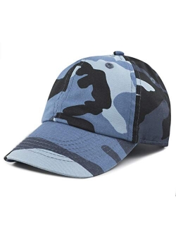 The Hat Depot Kids Washed Low Profile Cotton and Denim Plain Baseball Cap