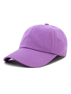 The Hat Depot Kids Washed Low Profile Cotton and Denim Plain Baseball Cap