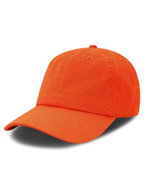 The Hat Depot Kids Washed Low Profile Cotton and Denim Plain Baseball Cap