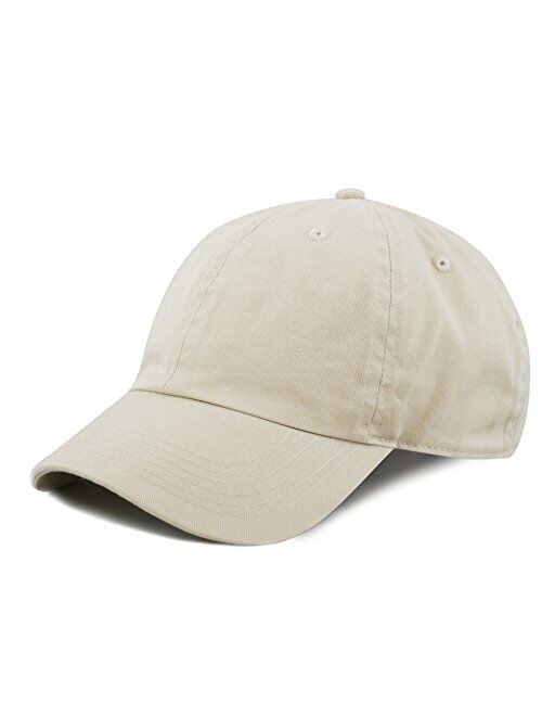 The Hat Depot Kids Washed Low Profile Cotton and Denim Plain Baseball Cap