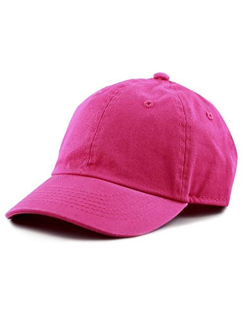 The Hat Depot Kids Washed Low Profile Cotton and Denim Plain Baseball Cap