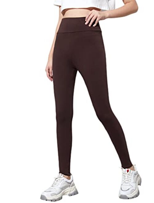 Milumia Girl's Wideband Waist Leggings High Waisted Tights Workout Yoga Skinny Pants